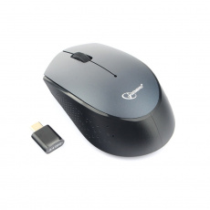 Мышь беспроводная Gembird MUSW-352 (optical, 1000dpi, AA, передатчик Type-C, black-grey)