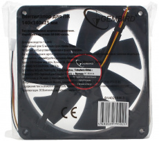 Вентилятор Gembird D14025BM-3 (140x140x25mm, ball, 1500rpm, 28dBa, 3pin, black) OEM