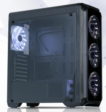 Корпус ZALMAN i3 edge (без БП, ATX, USB3.0, 4x white LED Fan, black)