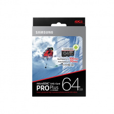 Карта памяти SDXCmicro Card 64Gb Samsung PRO+ (MB-MD64GA/RU, Class 10, UHS-I U3, 100/90MB/s, адаптер SD)