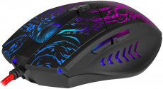 Мышь Defender Titan GM-650L (USB, optical, 6400dpi, игровая, RGB подсветка, промо-код "War Thunder", 1.5m, black)