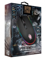 Мышь QUMO Pretender M53 (USB, optical, 3200dpi, игровая, 7 цветов подсветки, 1.5m, black)