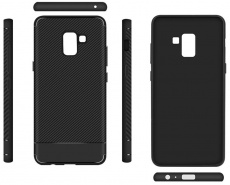 Чехол клип-кейс 146376 (для Samsung Galaxy A8 (2018), silicone, carbon navy)