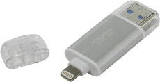 Флеш накопитель USB 3.1 32Gb Transcend JetDrive Go 300 (TS32GJDG300S, 100Mb/s, USB 3.1 + Lightning, silver)
