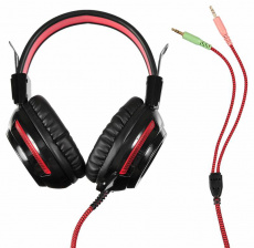 Наушники Oklick ARMAGEDDON HS-G300 (полноразмерные закрытые, с микрофоном, регулятор, игровые, 2.3m, black-red)