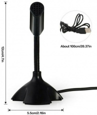 Микрофон (настольный, конденсаторный, USB, 1m, black)