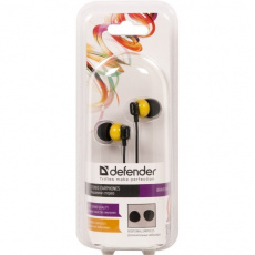 Наушники Defender Bravo-816 (затычки, 1.2m, black-yellow)