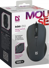 Мышь Defender #1 MM-310 (USB, optical, 1000dpi, подсветка, soft-touch, 1.35m, black)
