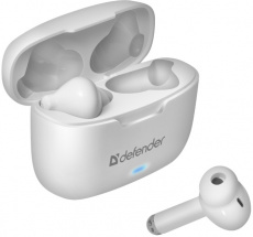 Гарнитура Defender Twins 903 (затычки, беспроводная, Bluetooth 5.0, с микрофоном, до 4 часов работы от батареи, white)