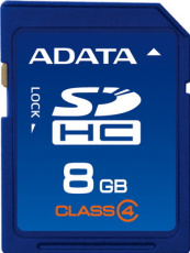 Карта памяти SD Card 8Gb ADATA (ASDH8GCL4-R, Class 4)