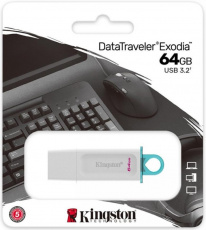 Флеш накопитель USB 3.2 64Gb Kingston DT Exodia (KC-U2G64-5R, white-blue)