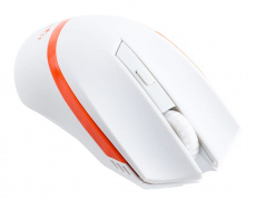 Мышь беспроводная Oklick 630LW (optical, 1600dpi, 2xAA, white-orange)