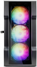 Корпус 1STPLAYER TRILOBITE T3-G (T3-G-BK-4F1, без БП, mATX, USB3.0, black)