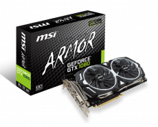 Видеокарта MSI GF GTX1080 8Gb (GTX 1080 ARMOR 8G OC, 256bit, GDDR5X, DVI+HDMI+3xDP) RTL