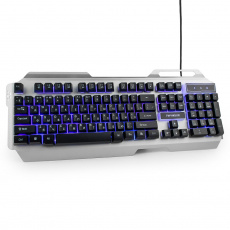 Клавиатура+мышь Гарнизон GKS-510G (USB, синяя подсветка, промо-код "Survarium", black-silver)