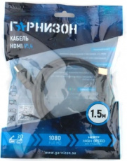 Кабель HDMI (m) - HDMI (m) 1.5m (GCC-HDMI-1.5M, ver.1.4, с позолоченными контактами, black) Гарнизон
