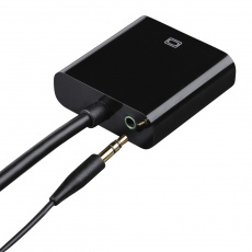 Конвертер HDMI (m)  -> VGA (f) + 3.5 Jack (f) (054569, 1920x1080p, с позолоченными контактами, 0.1m, black) Hama
