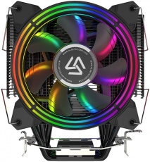 Вентилятор ALSEYE HALO H120D (1150/1151/1155/1156/1200/1700/2011/775/FM1/FM2/AM2/AM3/AM4/AM5, 2x120mm, Hydro, Al, 800-2000rpm (front), 500-1300rpm (rear), 14-35dBa, 6 тепловых трубок, DTH, 4pin, PWM, rainbow LED, 160W, black) RTL