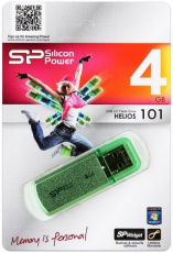 Флеш накопитель USB 2.0 4Gb Silicon Power Helios 101 (SP004GBUF2101V1N, green)