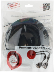 Кабель SVGA Pro 15m/15m 10.0m (CC-PPVGA-10M-B, соединительный, 2 ферритовых фильтра, black) Cablexpert