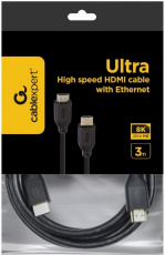 Кабель HDMI (m) - HDMI (m) 3.0m (CC-HDMI8K-3M, ver.2.1, 8K, с позолоченными контактами, экранированный, black) Cablexpert