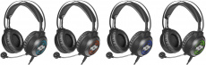 Наушники Defender Stellar (полноразмерные закрытые, c микрофоном, регулятор, игровые, 2.2m, подсветка, промо-код "Crossout", black)
