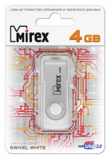 Флеш накопитель USB 2.0 4Gb Mirex Swivel (white)