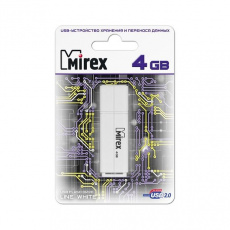 Флеш накопитель USB 2.0 4Gb Mirex Line (white)