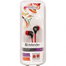 Наушники Defender Bravo-815 (затычк, 1.2m, red-black)