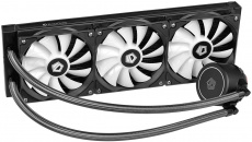 Водяное охлаждение ID-Cooling AURAFLOW X 360 (1150/1151/1155/1156/1200/1366/1700/2011/2066/AM2/AM3/AM4/AM5/FM1/FM2/TR4/sTRX4, Радиатор: Al, Водоблок: Cu, 3 вентилятора: 120mm, 700-1800rpm, 18-35dBa, 4pin, PWM, RGB LED, Помпа: 2100rpm, 25dBa, 3pin/SATA, 35