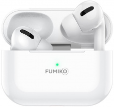 Гарнитура FUMIKO BE10 (FBE10-01, затычки, беспроводная, Bluetooth 5.1, с микрофоном, до 4 часов работы от батареи, white)