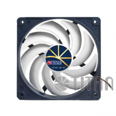Вентилятор Titan TFD-12025H12ZP/KE(RB) (120x120x25mm, Z-axis, 210-2100rpm, 5-37dBa, Anti-vibration, 4pin, PWM, white-blue) RTL