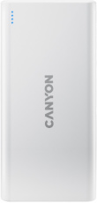 Внешний аккумулятор Canyon CNE-CPB1006W (литий-полимерный, 10000mAh, 2*USB 2.1A (max), вход 2A, white)