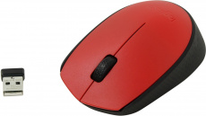 Мышь беспроводная Logitech M171 (optical, 1000dpi, AA, red-black)