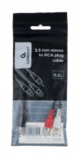 Кабель аудио Jack 3.5 --> 2 RCA, 0.2m (CCA-458-0.2M-N, black) Cablexpert