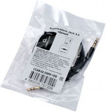 Кабель аудио 3.5mm Jack (m) - 3.5mm Jack (m) 1.0m (CCAB-02-35MM-1MB, black) Cablexpert