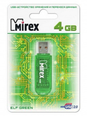 Флеш накопитель USB 2.0 4Gb Mirex Elf (green)