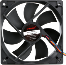 Вентилятор Gembird D12025SM-4 (120x120x25mm, sleeve, <2000rpm, <36dBa, 4pin, PWM, black) OEM