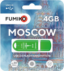 Флеш накопитель USB 2.0 4Gb FUMIKO MOSCOW (FMW-16, 30MB/s, green)