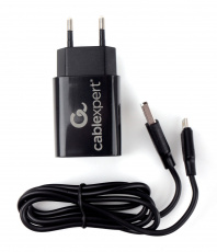 Адаптер питания Cablexpert MP3A-PC-36 (100-240V - 2x USB, 2.4А max, 12W, кабель Lightning 1m, black)