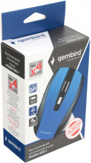 Мышь беспроводная Gembird MUSW-330-1 (optical, 2400dpi, 2xAAA, black-blue)