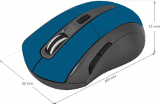 Мышь беспроводная Defender Accura MM-965 (optical, 1600dpi, 2xAAA, grey-blue)