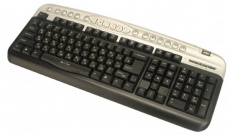 Клавиатура Oklick 330M (USB+PS/2, USB порт, black-silver)