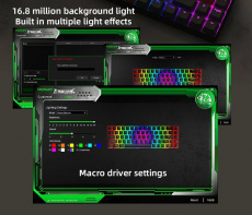Клавиатура Ziyoulang T8 (USB, механическая, RED Switch, подсветка, игровая, white)