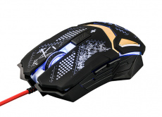 Мышь QUMO Helmet M31 (USB, optical, 3200dpi, игровая, динамическая подсветка, 1.6m, black)