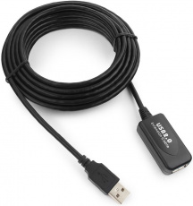 Кабель USB 2.0 Am - Af удлинительный 4.8m (UAE016-BLACK, активный (до 25m max каскадным соединением), black) Cablexpert