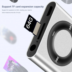 Плеер Flash (microSD до 64Gb, MP3, 180mAh, black-silver)