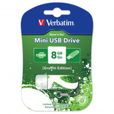 Флеш накопитель USB 2.0 8Gb Verbatim Store n Go Mini Graffiti Edition (98163, green)