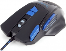 Мышь Гарнизон АДАРА GM-770G (USB, optical, 2400dpi, игровая, подсветка, soft-touch, 1.8m, black-blue)