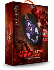 Мышь QUMO Annihilator M04 (USB, optical, 3200dpi, игровая, 7 цветов подсветки, 1.5m, black)